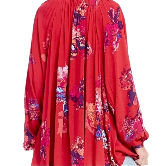 Free People Meadow Lark Blouse in Red - Picture 3 of 7